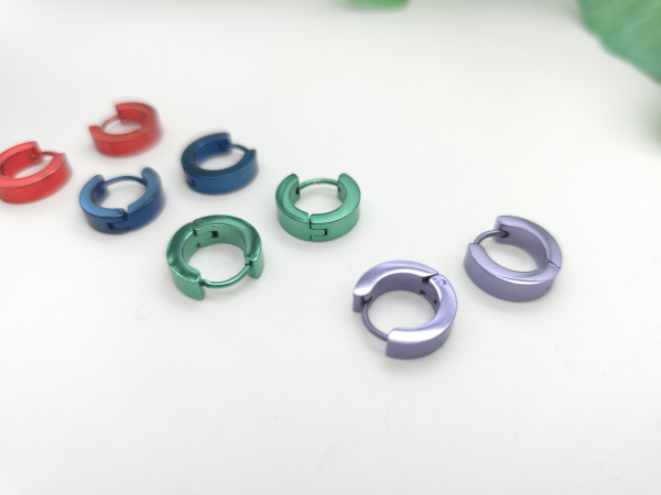 Creolen Ohrringe Edelstahl bunt